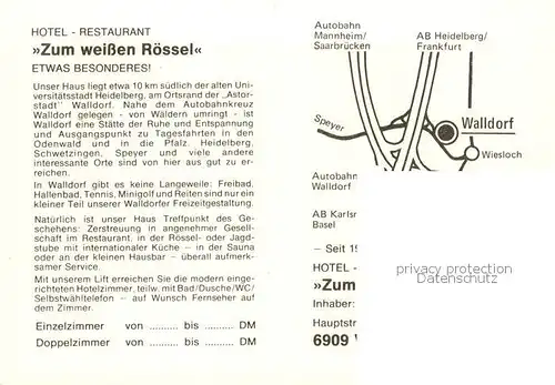 AK / Ansichtskarte  Walldorf Hotel Restaurant Zum weissen Roessel Walldorf