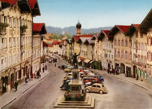 AK / Ansichtskarte  Bad_Toelz Historische Marktstrasse mit Winzerer Denkmal Bad_Toelz