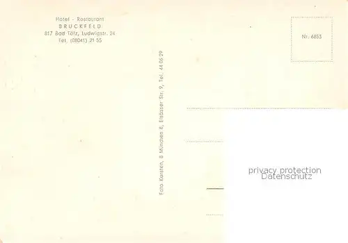 AK / Ansichtskarte  Bad_Toelz Hotel Restaurant Bruckfeld Bad_Toelz