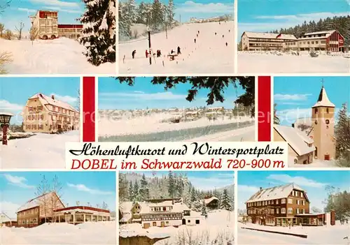 AK / Ansichtskarte 73813172 Dobel_Schwarzwald Winterpanorama Teilansichten Dobel Schwarzwald