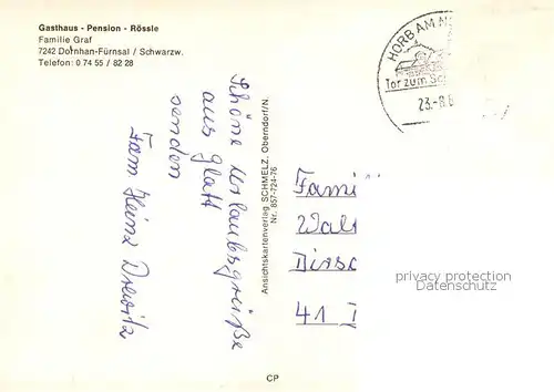 AK / Ansichtskarte  Fuernsal Gasthaus Roessle Pension Panorama Fuernsal