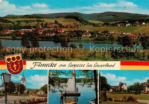 AK / Ansichtskarte  Amecke_Sorpesee Panorama Kirche Seepartie 