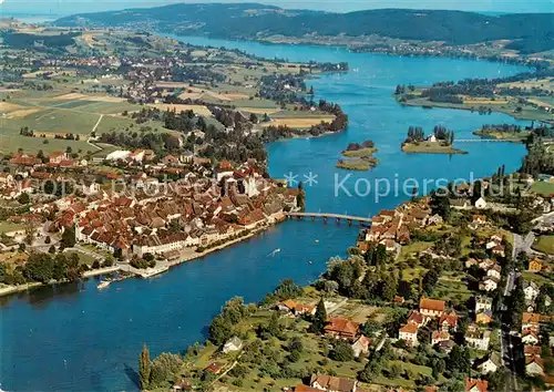 AK / Ansichtskarte Stein_Rhein_SH mit Untersee Fliegeraufnahme 