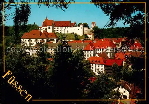 AK / Ansichtskarte 73813186 Fuessen_Allgaeu mit Hohem Schloss und St Mang Fuessen Allgaeu