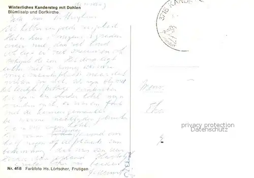 AK / Ansichtskarte Kandersteg_BE Winterpanorama mit Dohlen Bluemlisalp und Dorfkirche Kandersteg_BE