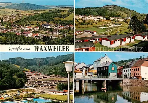 AK / Ansichtskarte  Waxweiler Panorama Frei und Hallenbad Campingplatz Bruecke Waxweiler