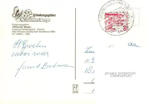 AK / Ansichtskarte  Wilsum Erholungsgebiet Wilsumer Berge Campingpark Strand Wilsum