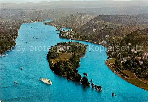 AK / Ansichtskarte  Koenigswinter_Rhein Insel Nonnenwerth Blick vom Drachenfels 