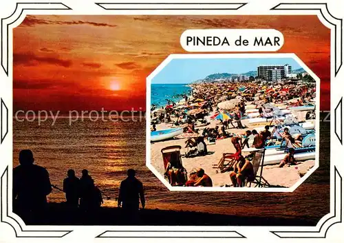 AK / Ansichtskarte  Pineda_de_Mar_ES Strandpartie 