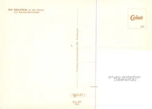 AK / Ansichtskarte 73813266 Beilstein_Mosel mit Karmelitenkloster Beilstein_Mosel