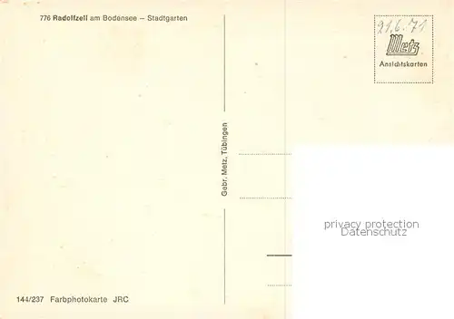 AK / Ansichtskarte 73813289 Radolfzell_Bodensee Stadtgarten Radolfzell Bodensee