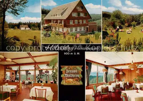 AK / Ansichtskarte  Holzschlag_Bonndorf Pension Waldheim Gastraum Landschaft Schwarzwald Holzschlag_Bonndorf