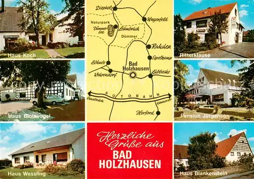 AK / Ansichtskarte  Bad_Holzhausen_Luebbecke Gaestehaeuser Pensionen Landkarte Bad_Holzhausen_Luebbecke