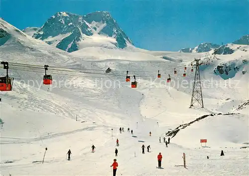 AK / Ansichtskarte 73813354 Seilbahn_Cable-Car_Telepherique Stubaier Gletscherbahn Fernau Eisgrat 