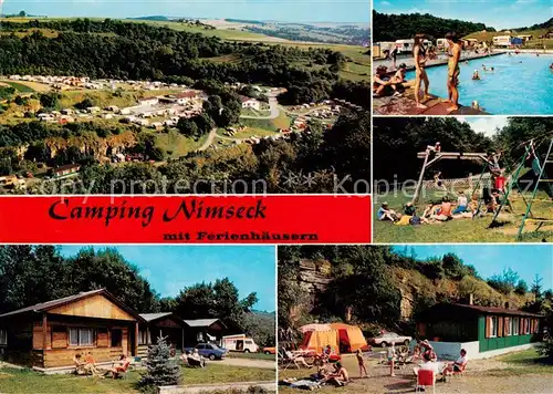 AK / Ansichtskarte 73813372 Irrel Fliegeraufnahme Camping Nimseck mit Ferienhaeusern Schwimmbad Spielplatz Irrel