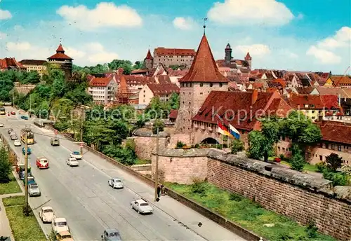 AK / Ansichtskarte  Nuernberg Westtorgraben mit Burgblick Nuernberg