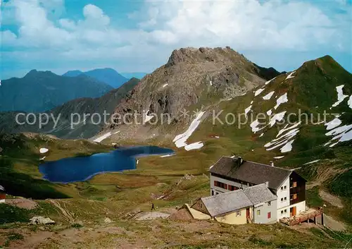 AK / Ansichtskarte 73813418 Tilisunahuette_2211m_Montafon_AT Panorama mit Seehorn und Tilisuna See 