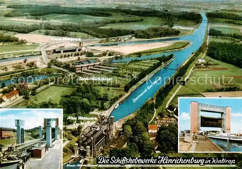 AK / Ansichtskarte 73813425 Henrichenburg_Schiffshebewerk Teilansichten Fliegeraufnahme Henrichenburg