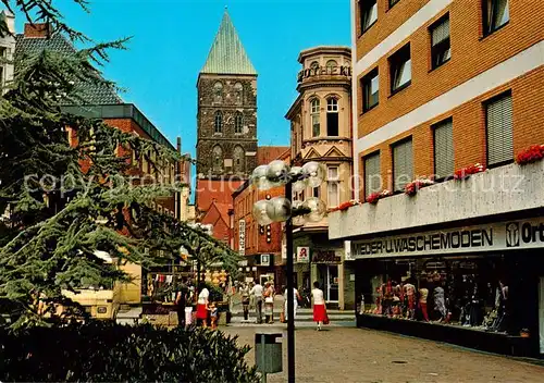 AK / Ansichtskarte  Rheine Fussgaengerzone mit St Dionys Kirche Rheine