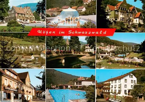 AK / Ansichtskarte 73813484 Hoefen_Enz Teilansichten Schwimmbad Fontaene Hoefen_Enz