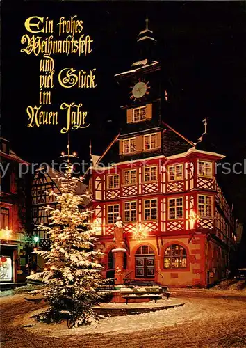 AK / Ansichtskarte 73813517 Heppenheim_Bergstrasse Weihnachtliche Stimmung am Rathaus Heppenheim_Bergstrasse