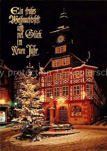 AK / Ansichtskarte  Heppenheim_Bergstrasse Weihnachtliche Stimmung am Rathaus Heppenheim_Bergstrasse