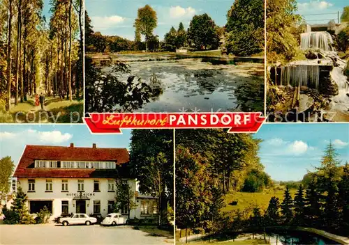 AK / Ansichtskarte 73813523 Pansdorf_Holstein Waldweg Seepanorama Wasserfall Hotel Eiche Pansdorf_Holstein
