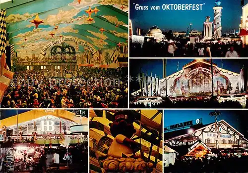 AK / Ansichtskarte 73813535 Muenchen Oktoberfest Festzelte Teilansichten Muenchen