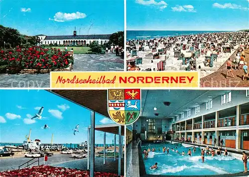 AK / Ansichtskarte 73813608 Norderney_Nordseebad Strand Wellenbach Hafen Norderney_Nordseebad
