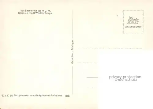 AK / Ansichtskarte  Zavelstein Kleinste Stadt Wuerttembergs Zavelstein