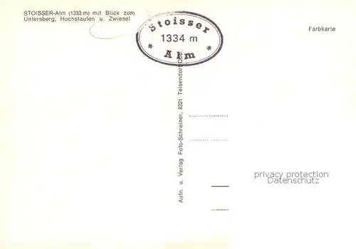 AK / Ansichtskarte  Zwiesel__Niederbayern Stoisser Alm mit Blick zum Untersberg Hochstaufen und Zwiesel 