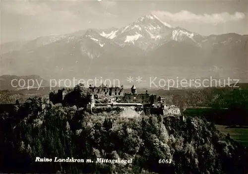 AK / Ansichtskarte  Villach_Kaernten Ruine Landskron mit Mittagskogel Villach_Kaernten