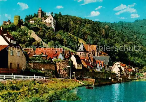 AK / Ansichtskarte  Hirschhorn_Neckar Schloss Hotel auf der Burg Neckarpartie Hirschhorn Neckar