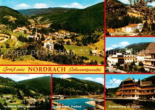 AK / Ansichtskarte  Nordrach Sanatorium Kurhaus Fachklinik Klausenbach Freibad Krankenhaus St Georg Nordrach