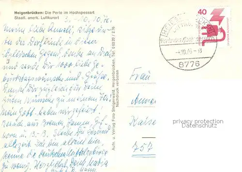 AK / Ansichtskarte  Heigenbruecken Panorama Heigenbruecken