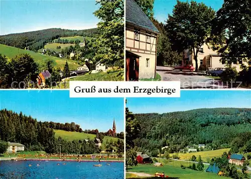 AK / Ansichtskarte  Rechenberg-Bienenmuehle_Osterzgebirge Teilansicht Schwimmbad Holzhau Haus des Handwerks Rechenberg-Bienenmuehle