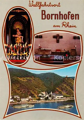 AK / Ansichtskarte  Bornhofen_Kamp_Rhein Wallfahrtskirche Inneres Rheinpartie 