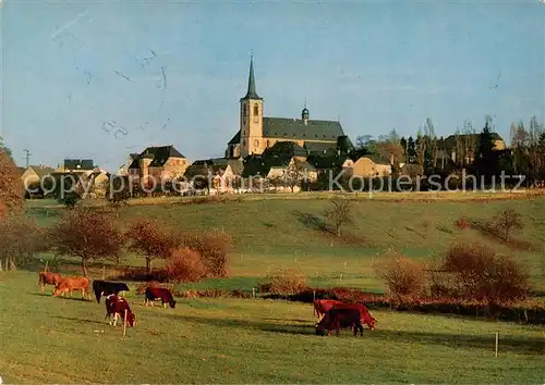 AK / Ansichtskarte  Klausen_Mosel Wallfahrtsort Ansicht mit Kirche Viehweide Klausen_Mosel