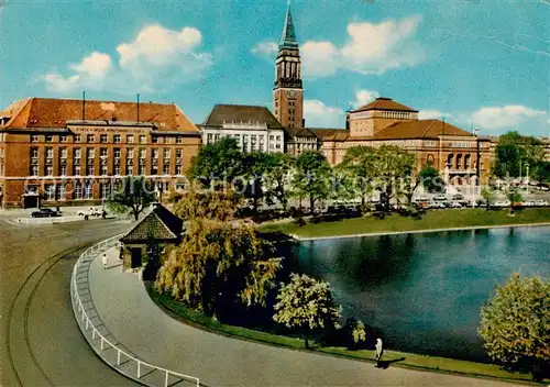 AK / Ansichtskarte  Kiel Kleiner Kiel mit Rathaus Kiel