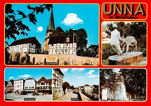 AK / Ansichtskarte  Unna Ulrichswall Eseldenkmal Marktplatz Ostring Museum Unna