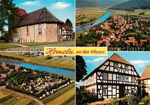 AK / Ansichtskarte  Hemeln Kirche Panorama Fliegeraufnahme Fachwerkhaus Hemeln