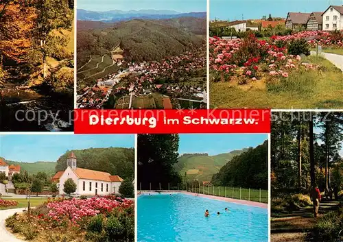 AK / Ansichtskarte 73813892 Diersburg Teilansichten Kirche Schwimmbad Waldweg Diersburg