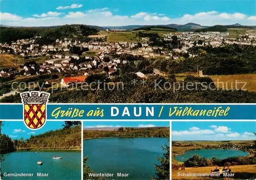 AK / Ansichtskarte  Daun_Eifel Fliegeraufnahme Gemuendener Maar Weinfelder Maar Schalkenmehrener Maar Daun_Eifel