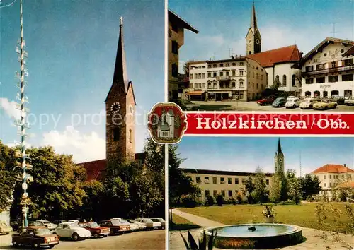 AK / Ansichtskarte 73813909 Holzkirchen_Oberbayern Kirche Brunnen Apotheke Holzkirchen Oberbayern