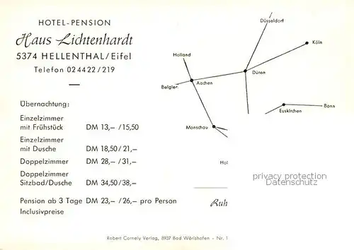 AK / Ansichtskarte 73813937 Hellenthal_Eifel Hotel Pension Haus Lichtenhardt Hellenthal_Eifel