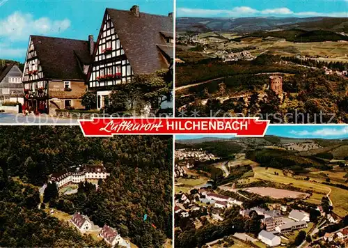 AK / Ansichtskarte 73813942 Hilchenbach Hotel Deutscher Hof Ruine Ginsburg Richard Martin Heim Schulzentrum Fliegeraufnahmen 
