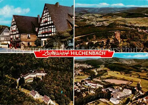 AK / Ansichtskarte  Hilchenbach Hotel Deutscher Hof Ruine Ginsburg Richard Martin Heim Schulzentrum Fliegeraufnahmen 