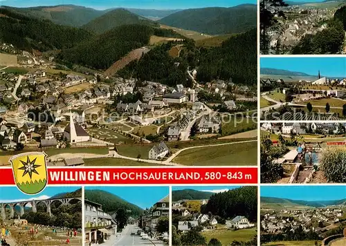 AK / Ansichtskarte  Willingen_Sauerland Fliegeraufnahme Teilansichten Viadukt Wassertretanlage Willingen_Sauerland