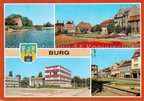 AK / Ansichtskarte  Burg_Sachsen-Anhalt Freibad Rolandplatz Kreiskulturhaus Hermann Matern Schartauer Strasse Burg Sachsen-Anhalt