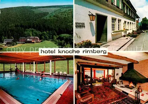 AK / Ansichtskarte  Rimberg_Schmallenberg Hotel Knoche Hallenbad Foyer Panorama Rimberg_Schmallenberg